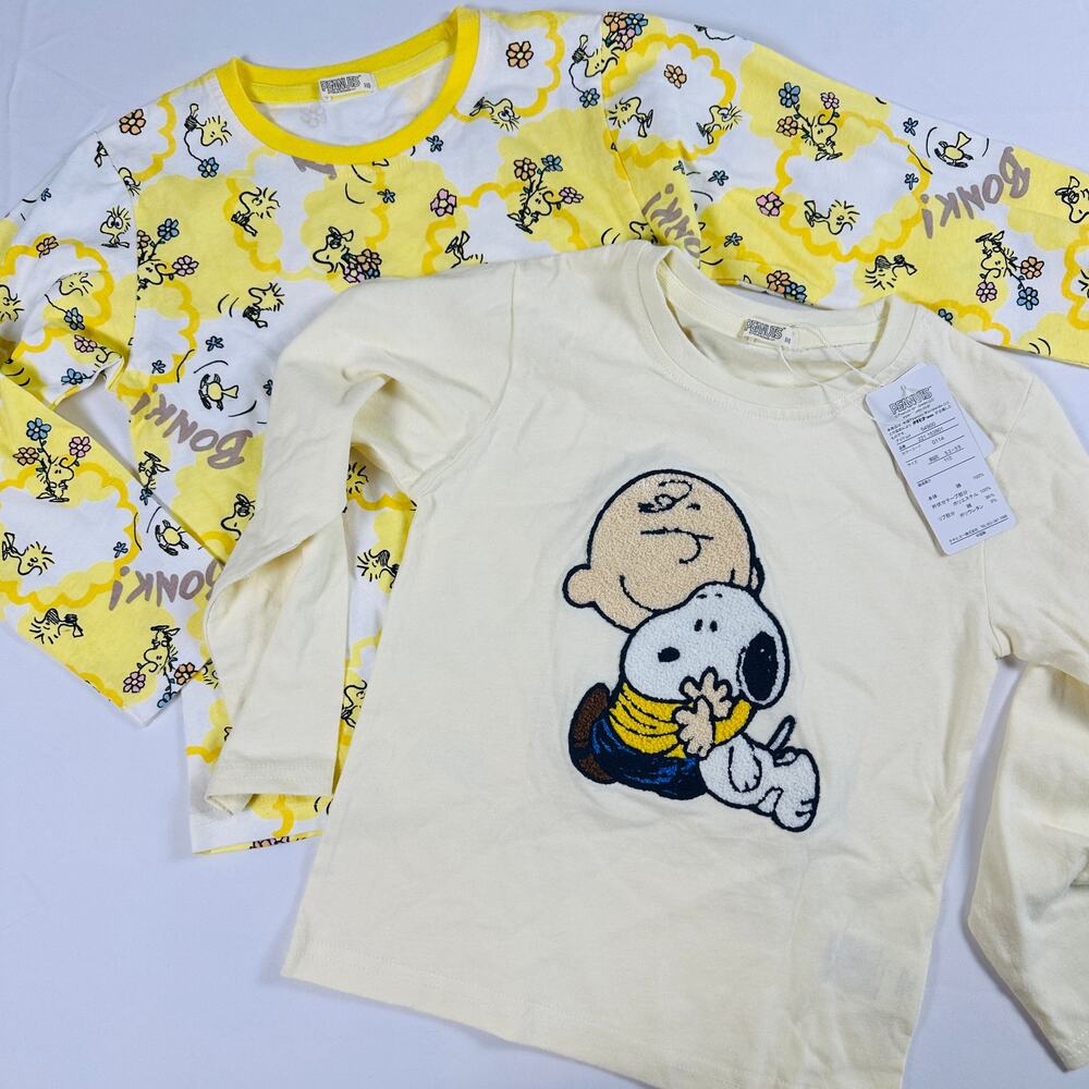 NWT Peanuts Charlie Brown, Snoopy, Woodstock Bundle of 2 Long Sleeve Tops